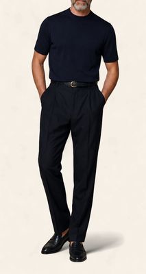 Harvie Blue Label Merino T-shirt – Luxury: Navy