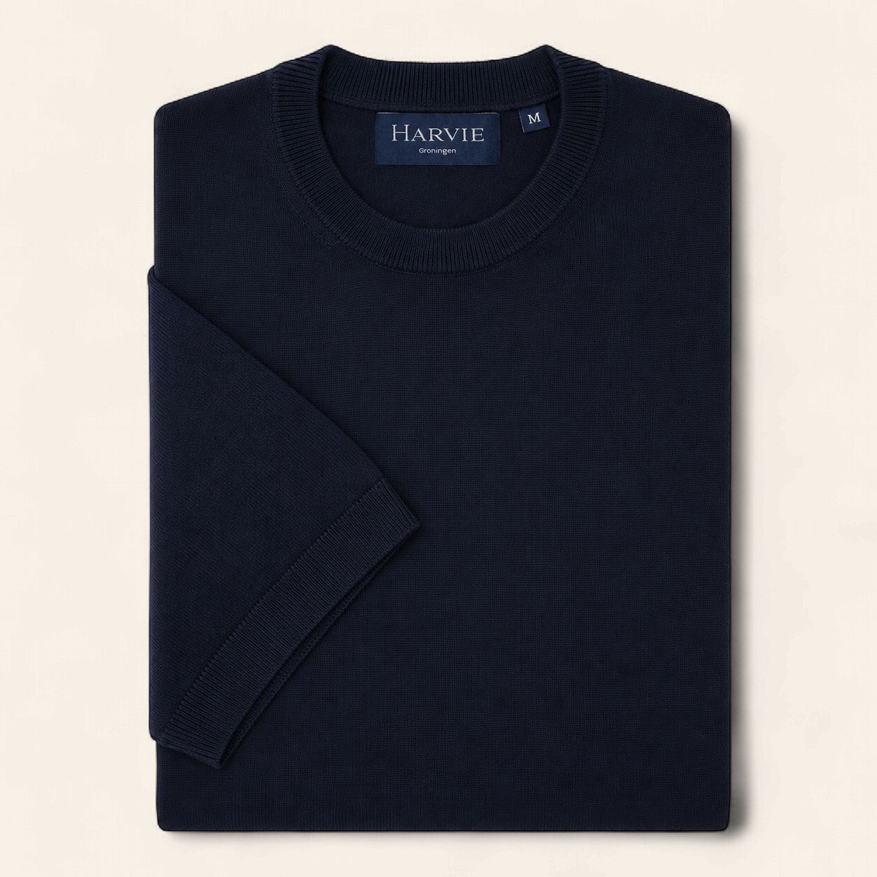 Harvie Blue Label Merino T-shirt – Luxury: Navy, Maat: S