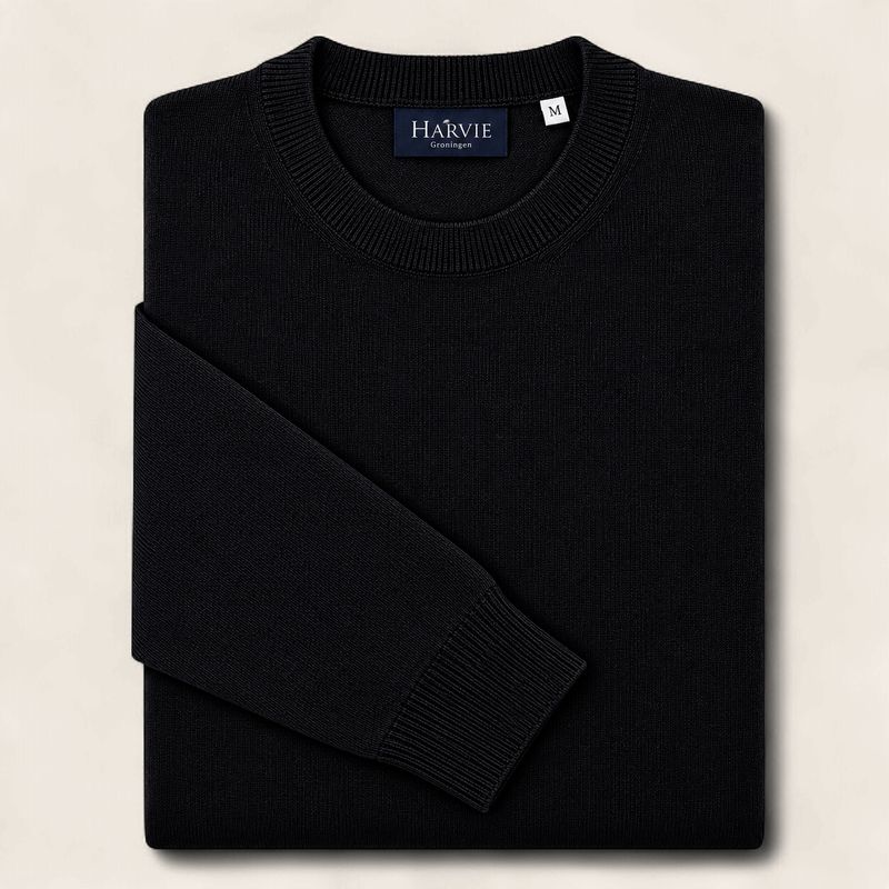 Harvie Blue Label Crewneck – Luxury: Black