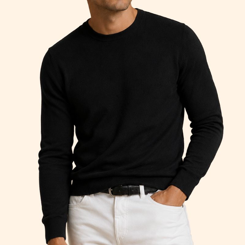 Harvie Blue Label Crewneck – Luxury: Black