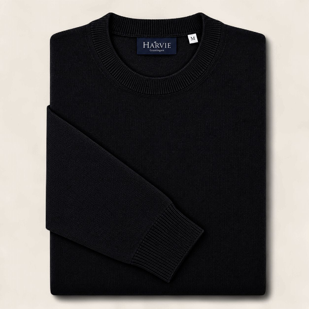 Harvie Blue Label Crewneck – Luxury: Black, Maat: S
