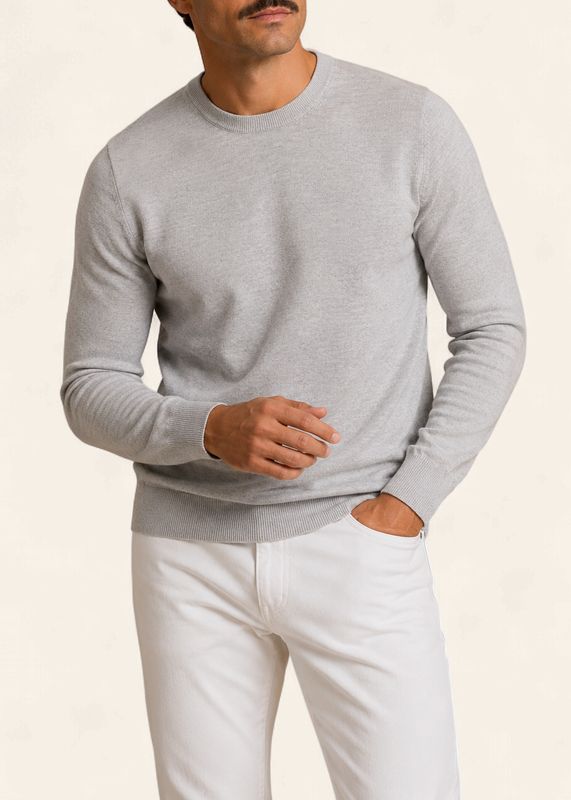 Harvie Blue Label Crewneck – Luxury: Light Grey