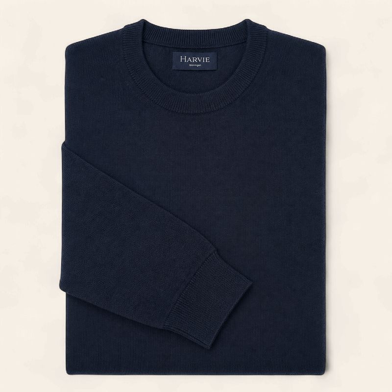 Harvie Blue Label Crewneck - Luxury: Navy