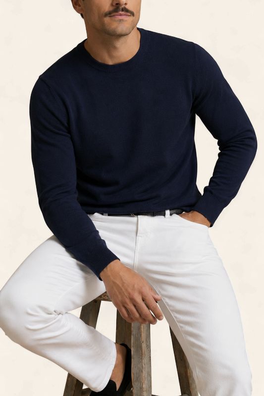 Harvie Blue Label Crewneck - Luxury: Navy