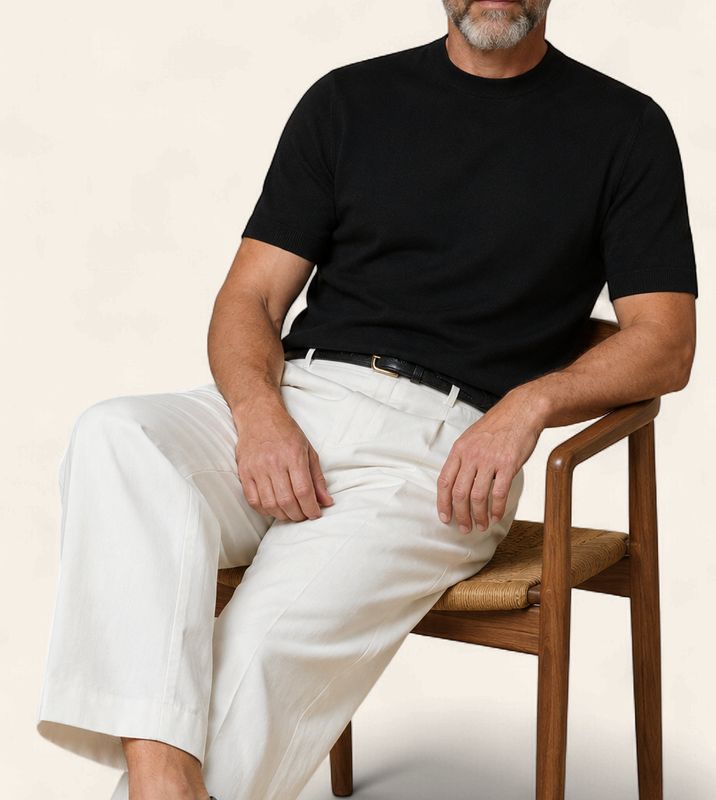 Harvie Blue Label Merino T-shirt – Luxury: Black