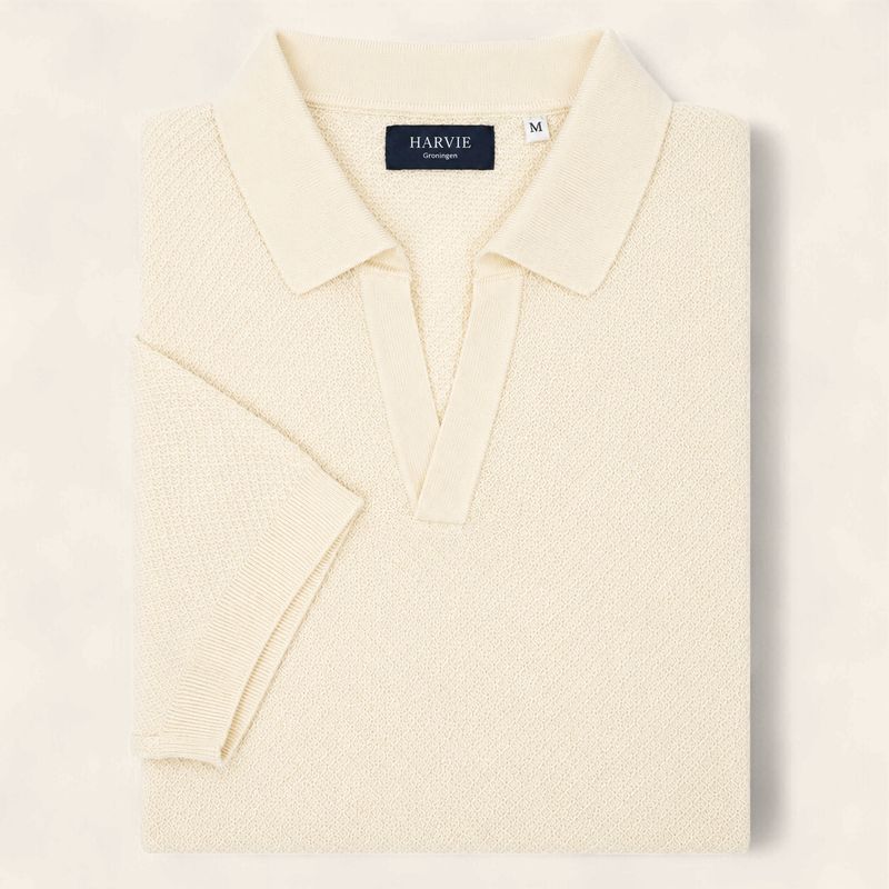 Harvie Blue Label Polo – Crêpe: Beige