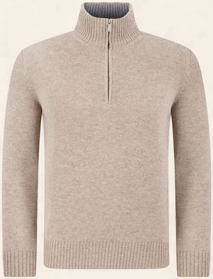 Gran Sasso – Quarter Zip Trui | Beige