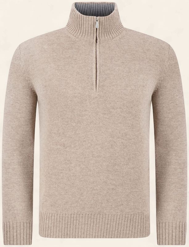 Gran Sasso – Quarter Zip Trui | Beige
