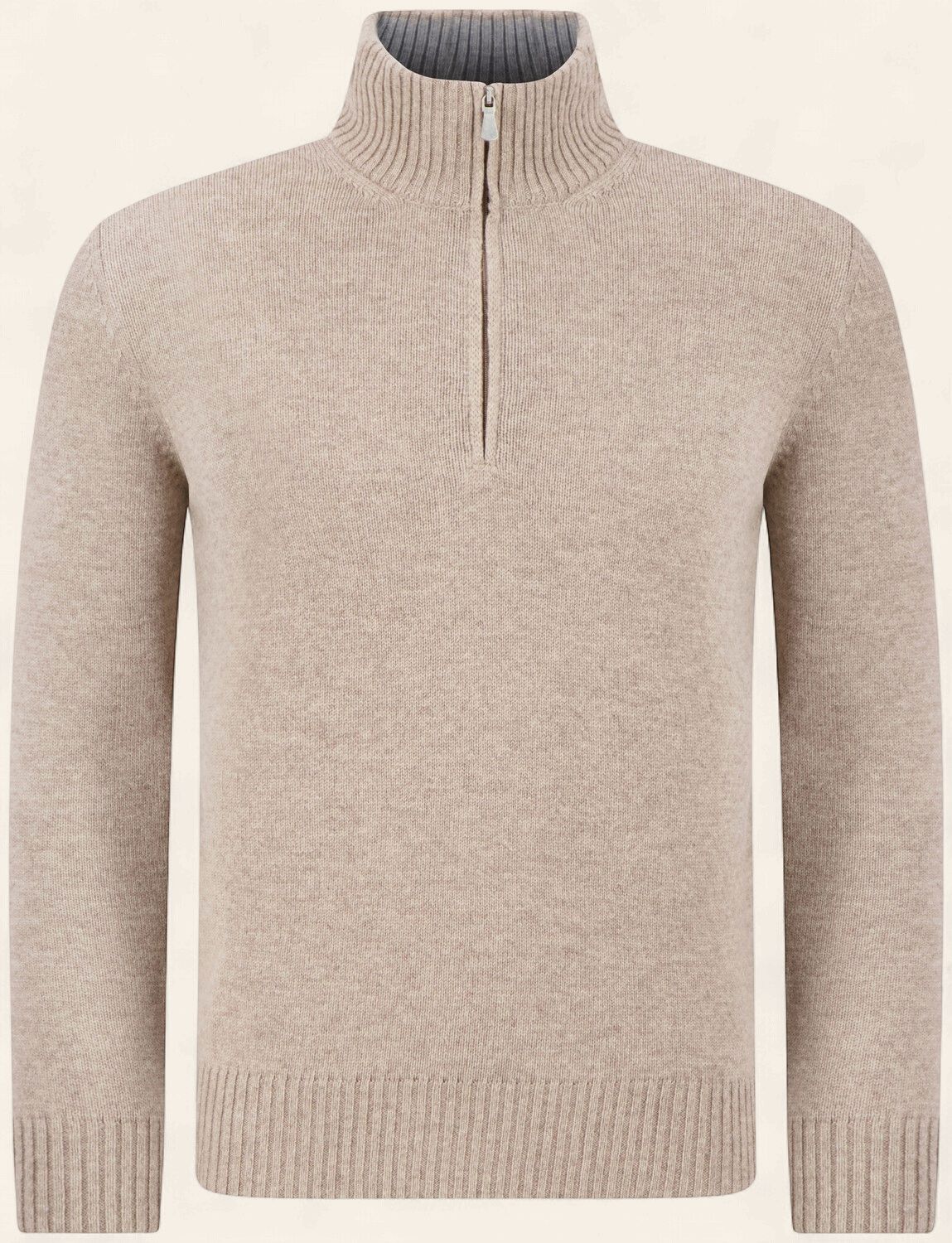 Gran Sasso – Quarter Zip Trui | Beige, Maat: 48
