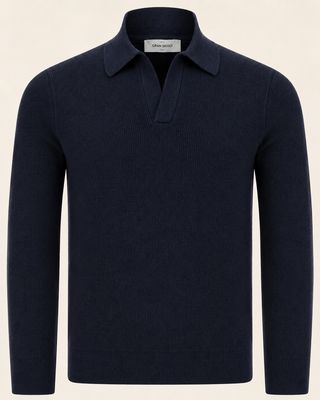 Gran Sasso – Buttonless Polo Trui - Navy