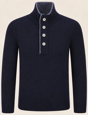 Gran Sasso – Mock Neck Trui | Navy