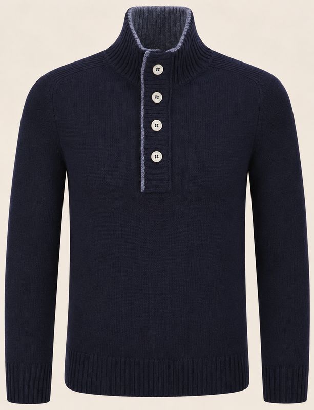 Gran Sasso – Mock Neck Trui | Navy