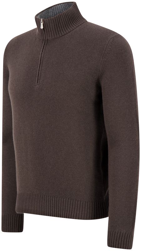 Gran Sasso – Quarter Zip Trui | Dark Brown