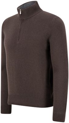 Gran Sasso – Quarter Zip Trui | Dark Brown