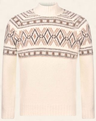Gran Sasso – Ronde Hals Trui Dessin | Off White