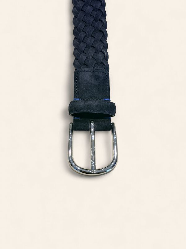 Paolo Vitale – Gevlochten Suède Leren Riem | Donkerblauw - 25I12253 VAR08