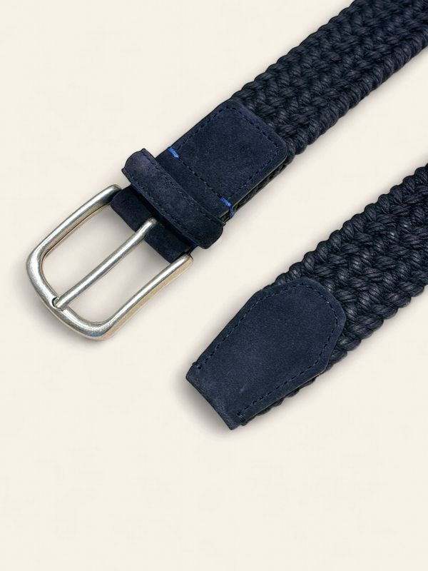 Paolo Vitale – Gevlochten Leren Riem | Donkerblauw - 26E07261 VARN