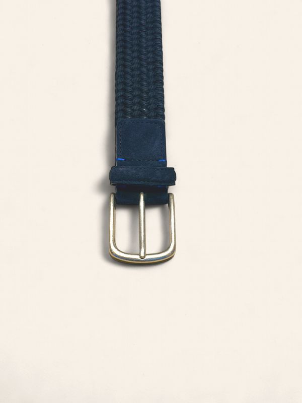 Paolo Vitale – Gevlochten Leren Riem | Donkerblauw - 26E07261 VARN