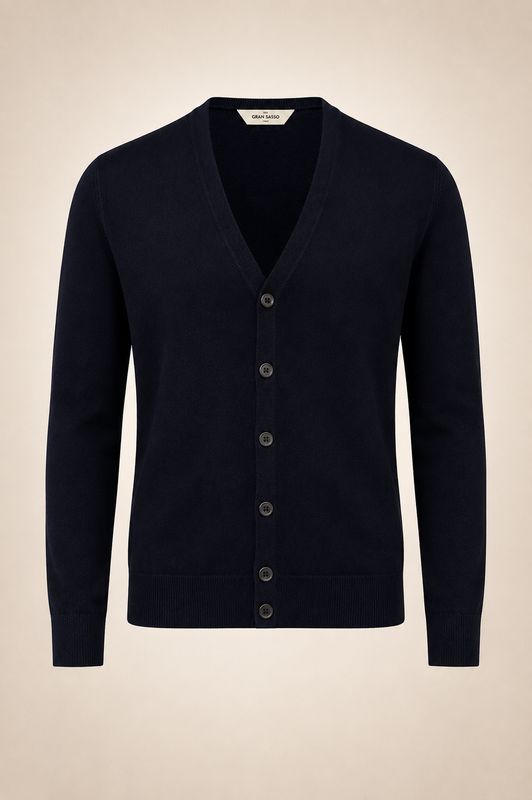 Gran Sasso – Cardigan  | Navy Cashmere Blend