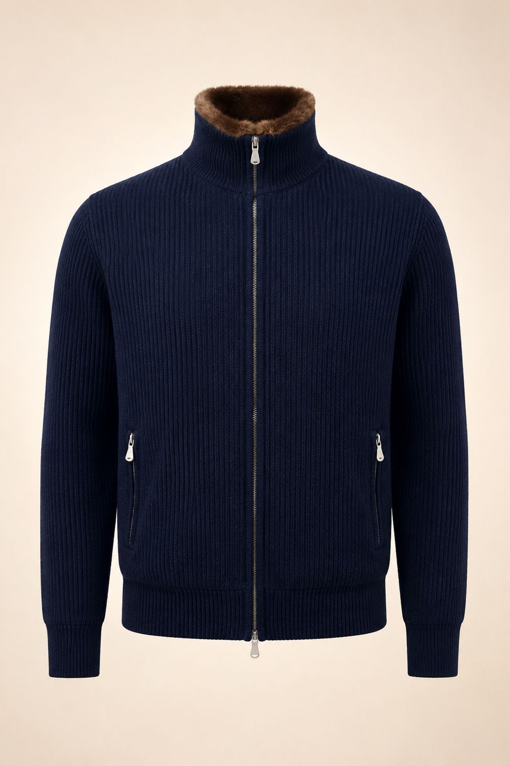 Gran Sasso – Cashmere Jacket Zip   | Navy