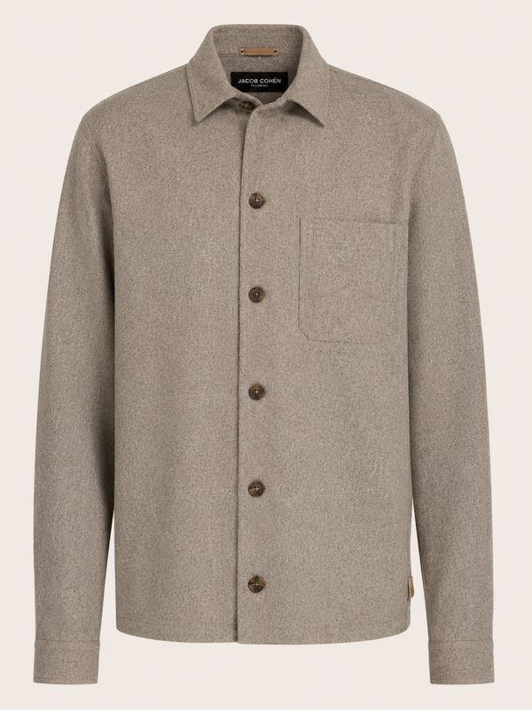 Jacob Cohën – Vitale Barberis Canonico Flannel Overshirt | Dark Beige