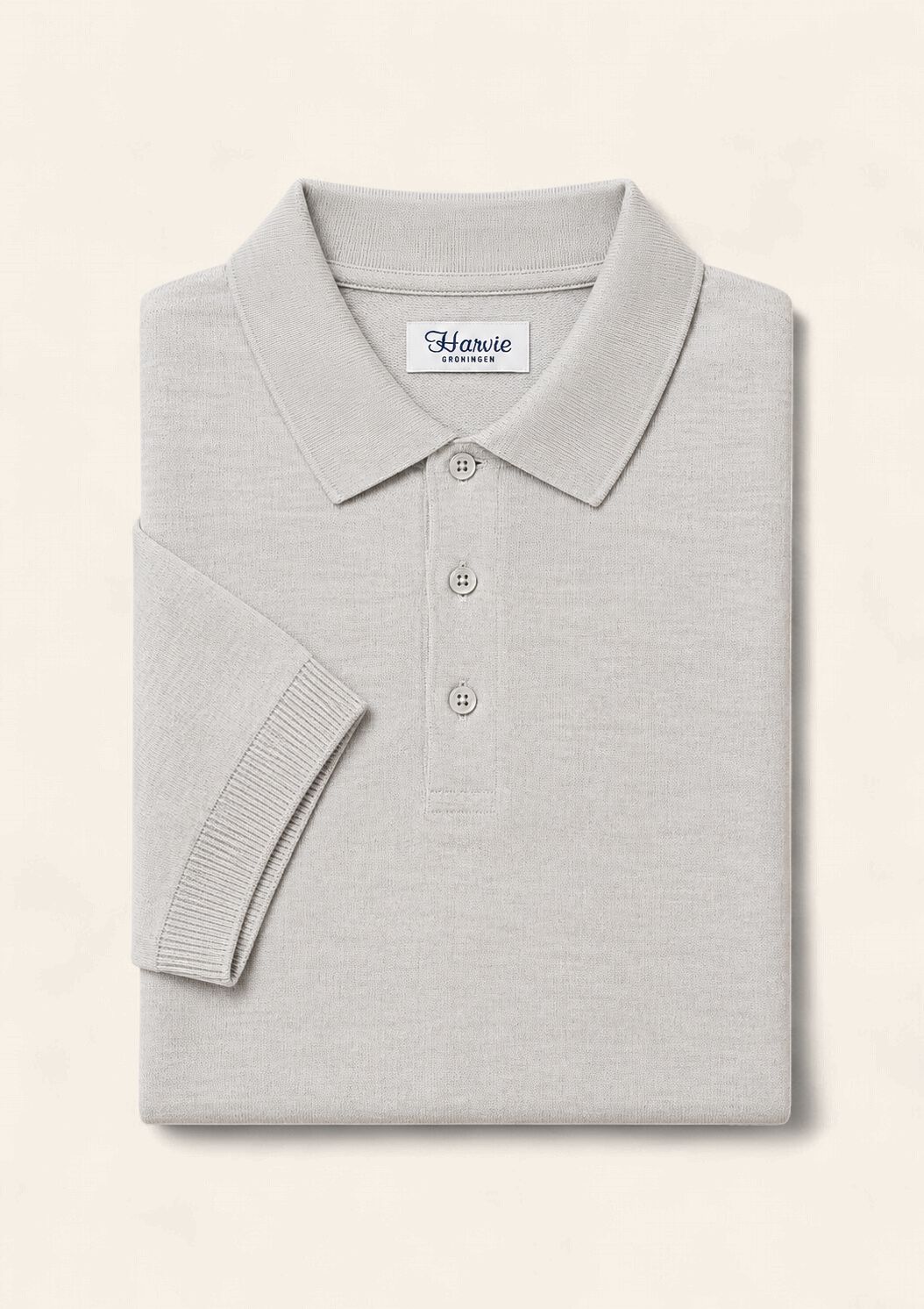 Harvie Blue Label Merino Knit Polo – Grey