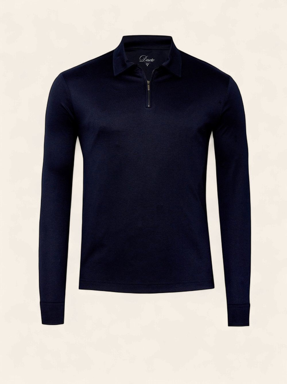 Desoto Long Sleeve Zip Polo | Navy