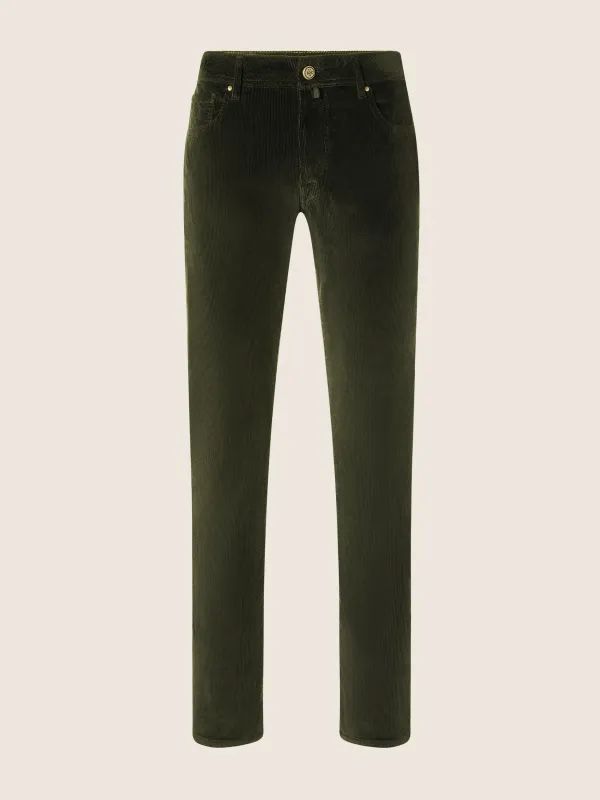 Jacob Cohën – Bard Stretch Corduroy | Algae  Green