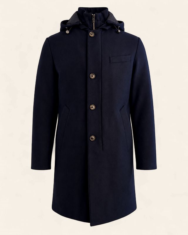 Montecore Light Down Coat | Dark Blue | Loro Piana Rainsystem