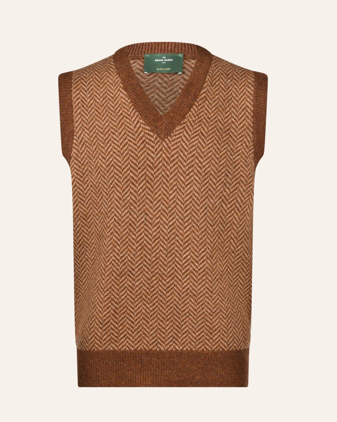 Gran Sasso – Shetland Wollen Gilet | Bruin