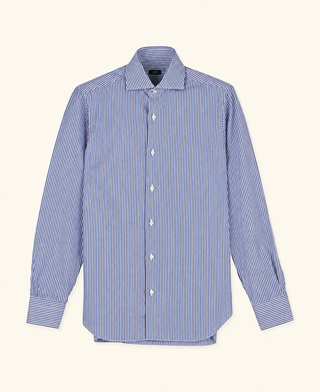 Barba Napoli – Gestreept Overhemd | Wit en Blauw