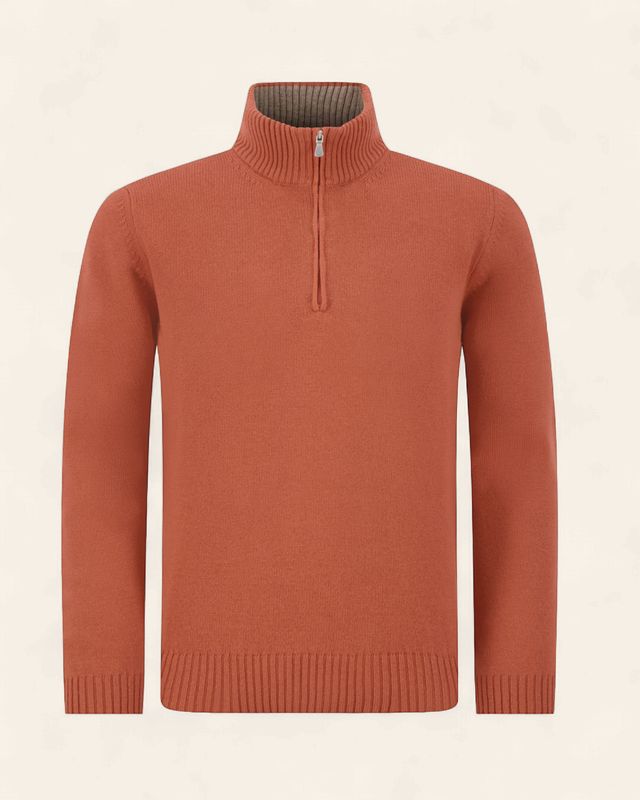 Gran Sasso – Quarter Zip Trui | Cognac