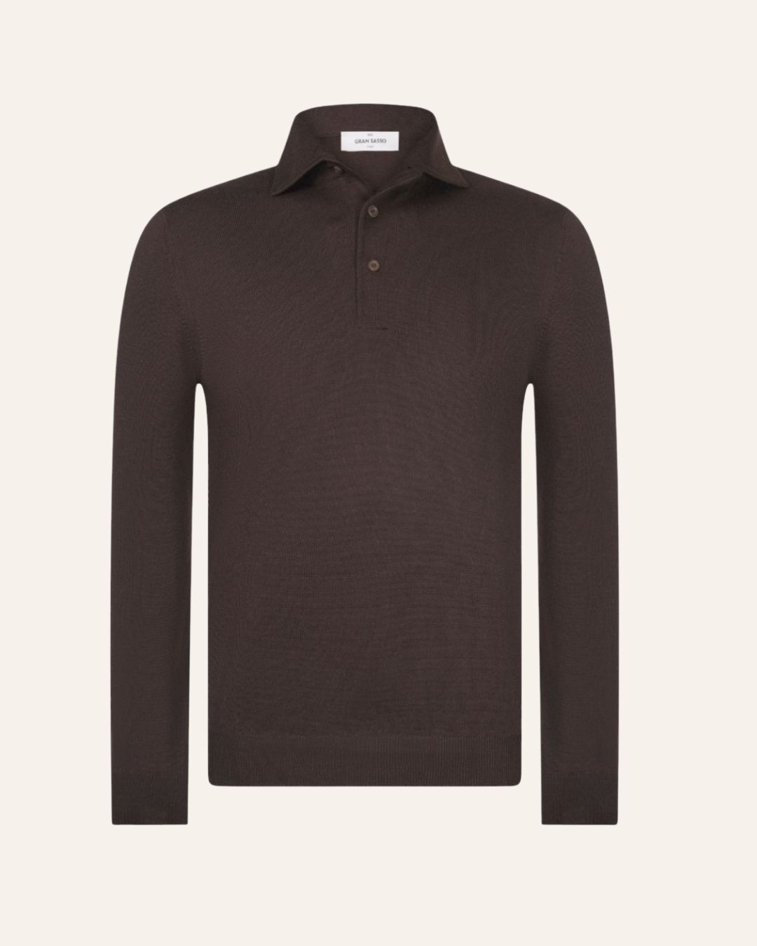 Gran Sasso – Knitted Polo | Dark Brown