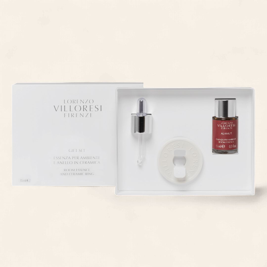 Lorenzo Villoresi – Alamut Room Essence Gift Set met Keramische Ring | 15 ml