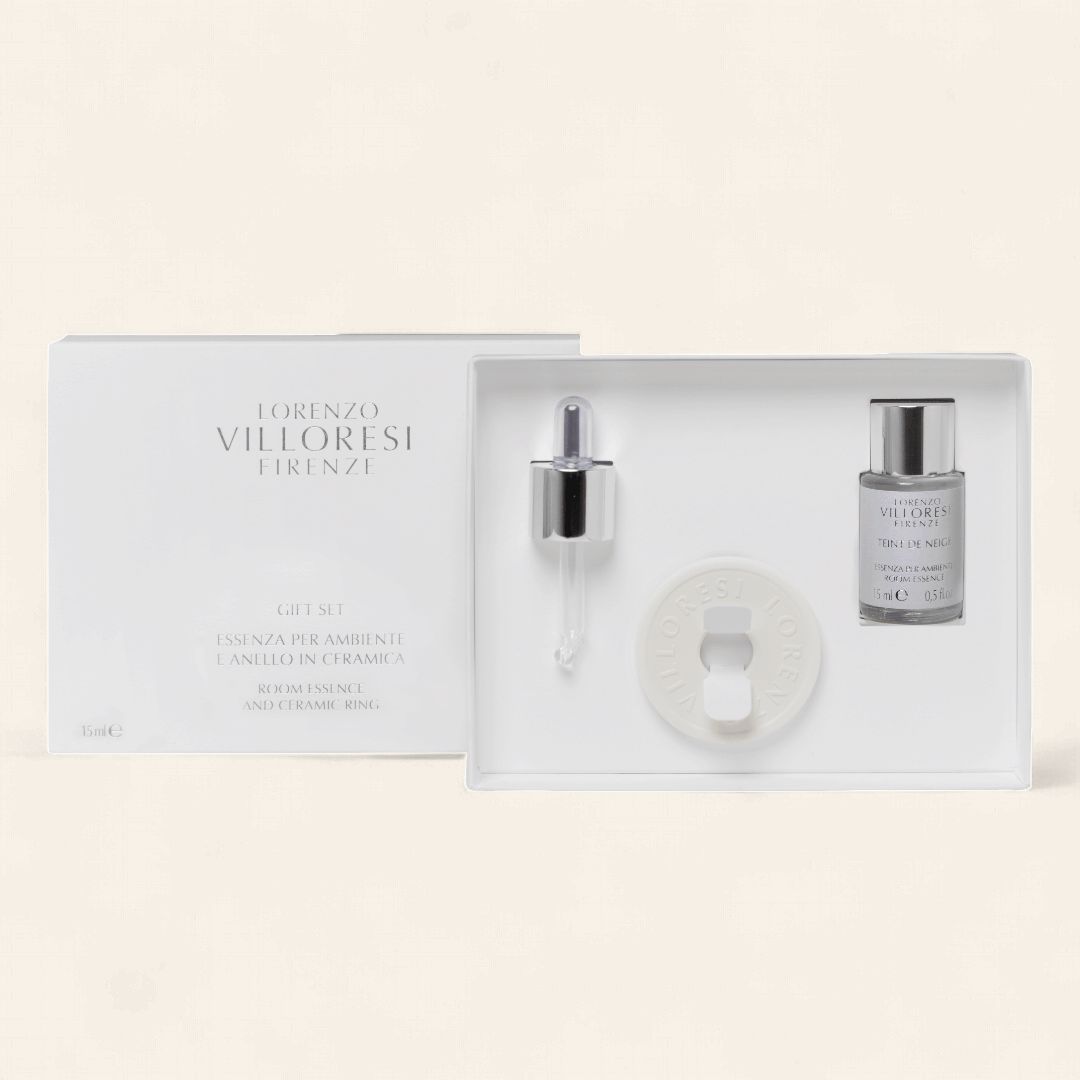 Lorenzo Villoresi – Teint de Neige Room Essence Gift Set met Keramische Ring | 15 ml