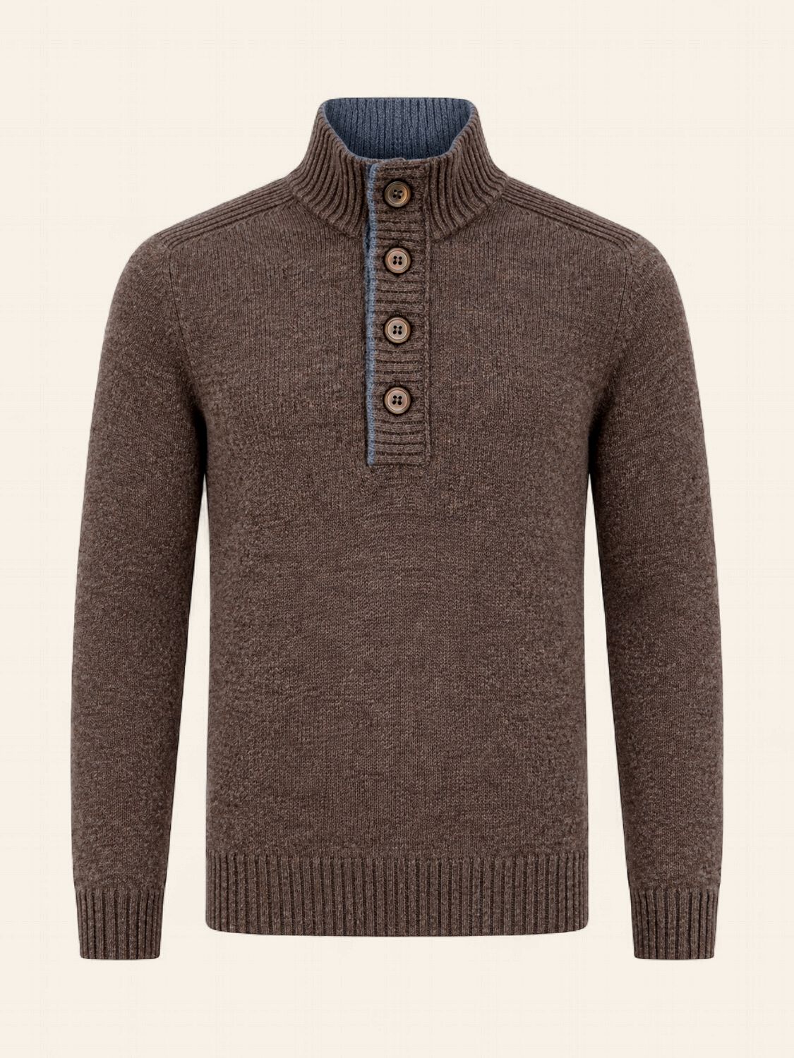 Gran Sasso – Mock Neck Trui | Bruin