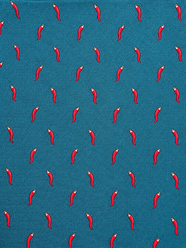 FEFÉ – Pochet Lucky Horn | Petrolblauw &amp; Rood