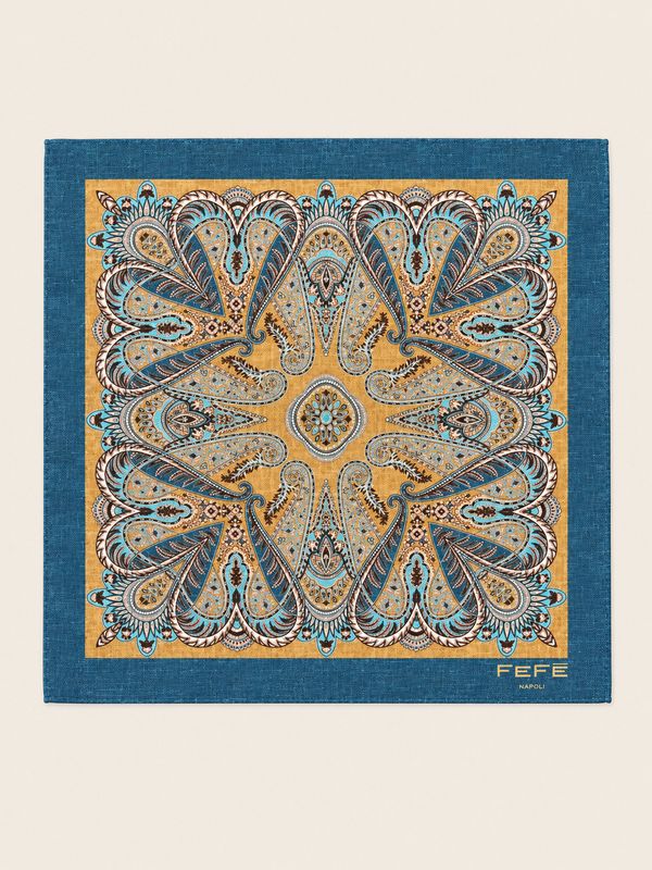 FEFÉ – Pochet Paisley | Petrol &amp; Oker