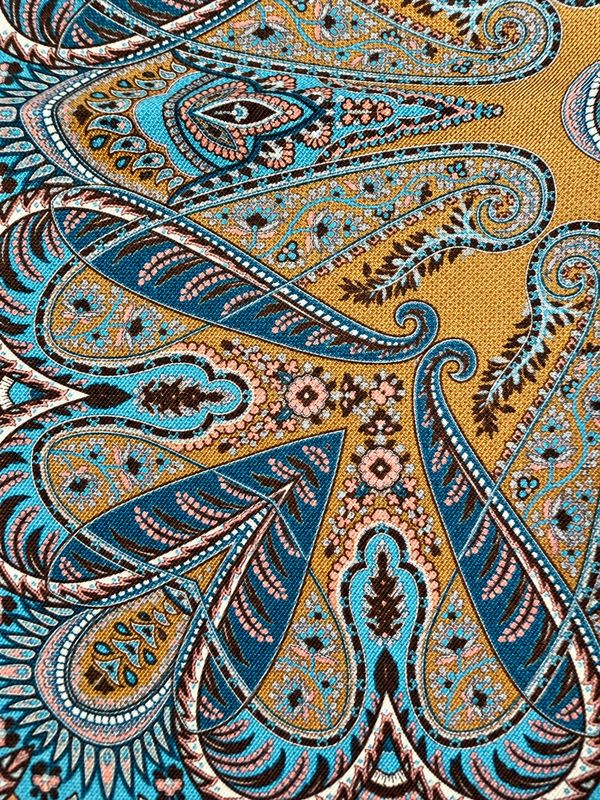 FEFÉ – Pochet Paisley | Petrol &amp; Oker