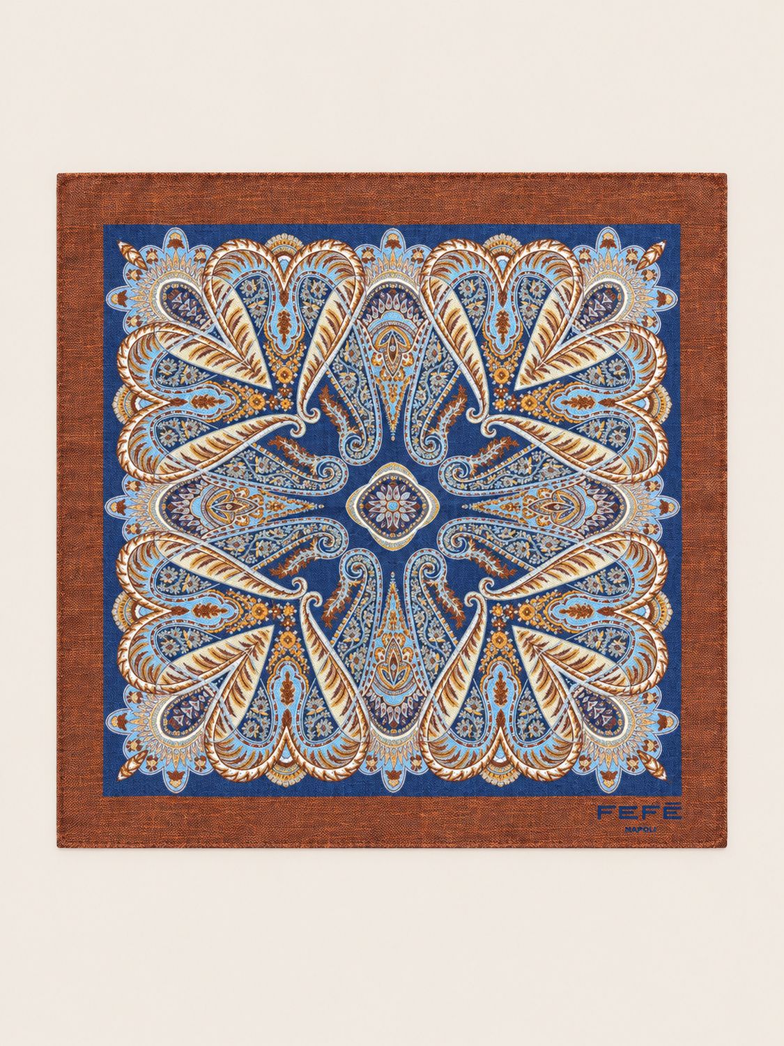 FEFÉ – Pochet Paisley | Blauw &amp; Bruin