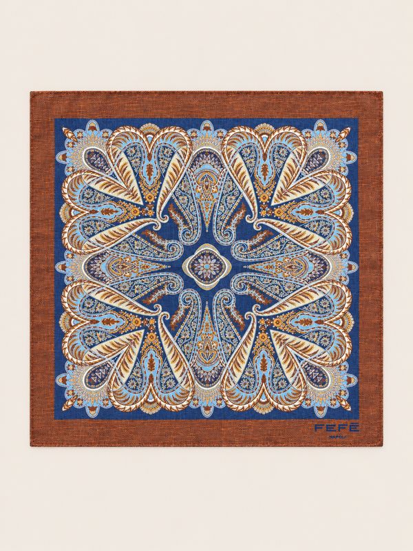 FEFÉ – Pochet Paisley | Blauw &amp; Bruin