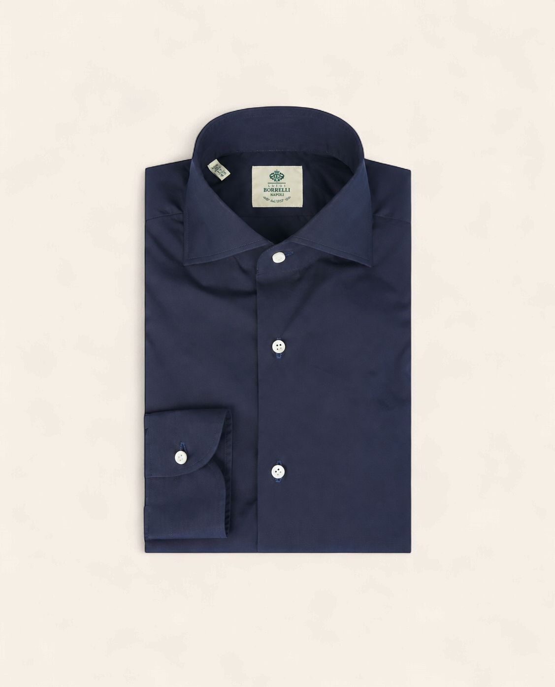 Luigi Borrelli Napoli – Katoenen Stretch Overhemd | Navy