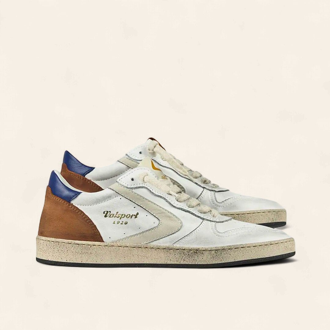 Valsport – Davis Heritage Dust sneaker | White/Brown/Navy