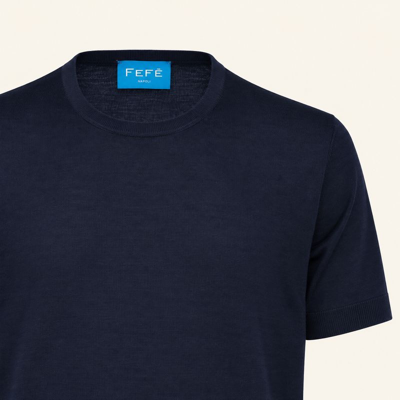 Fefè Napoli – T-shirt | Wool/Silk/Cashmere| Navy