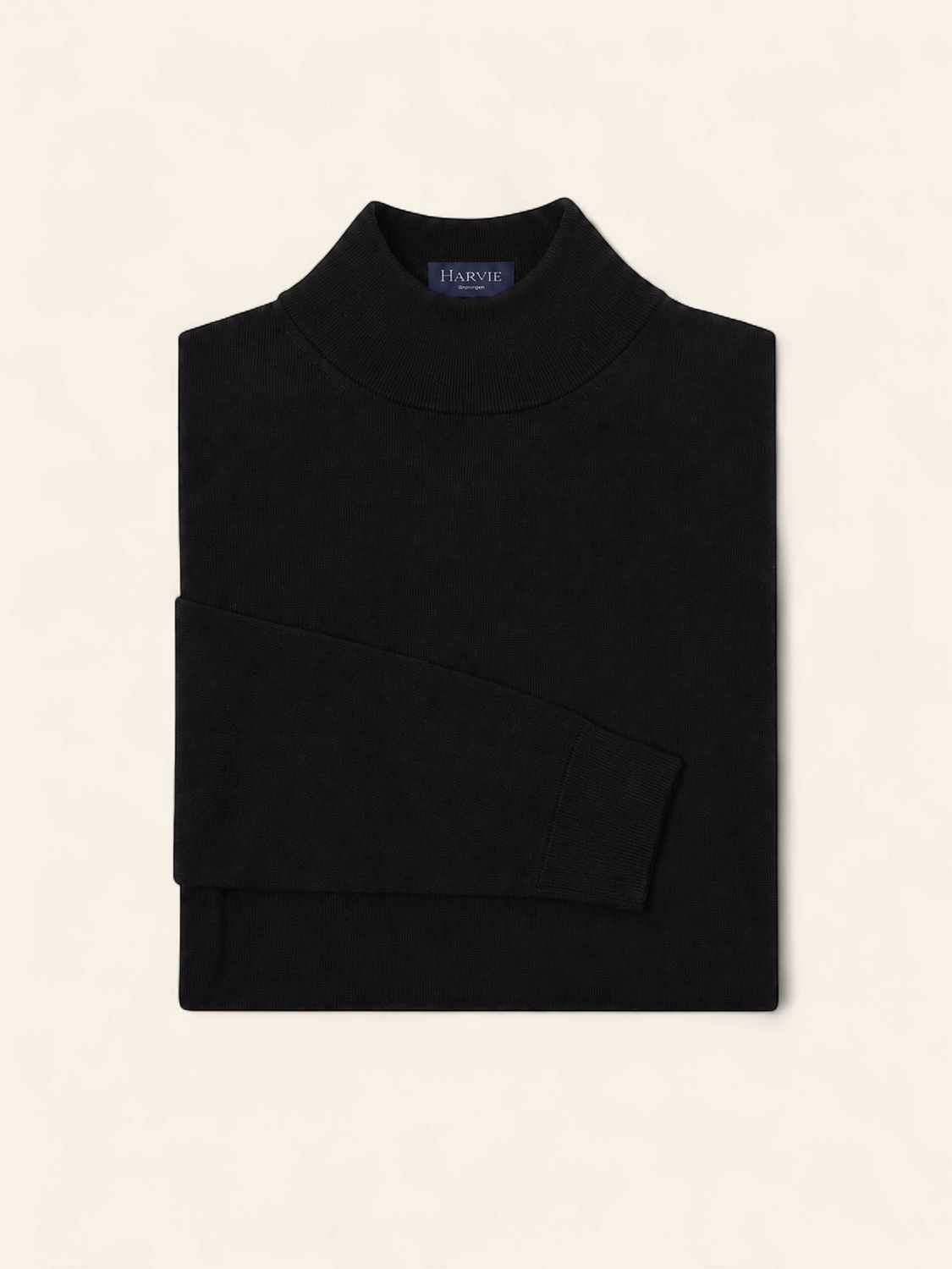 Harvie Blue Label – Turtle neck merino | Black