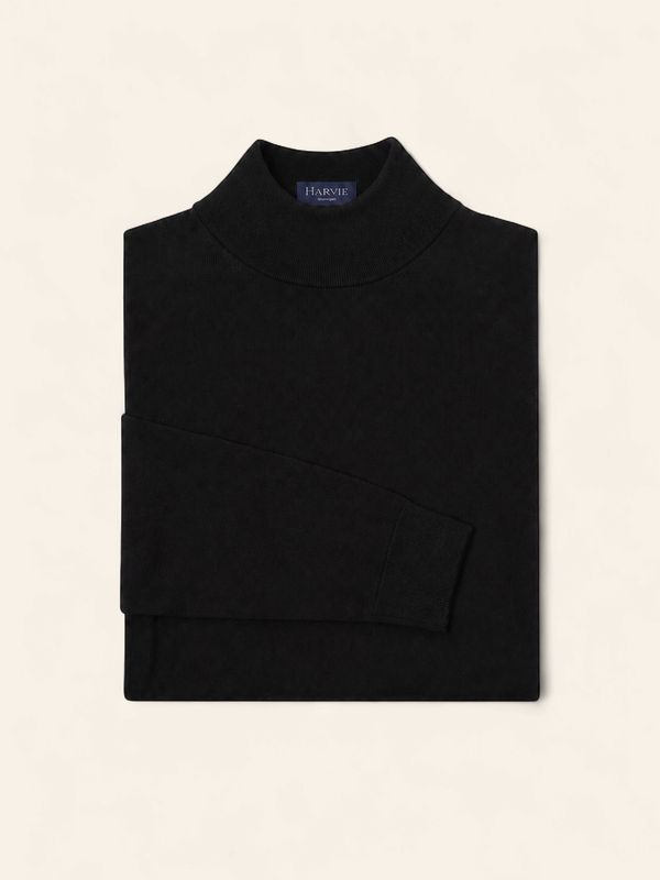 Harvie Blue Label – Turtle neck merino | Black