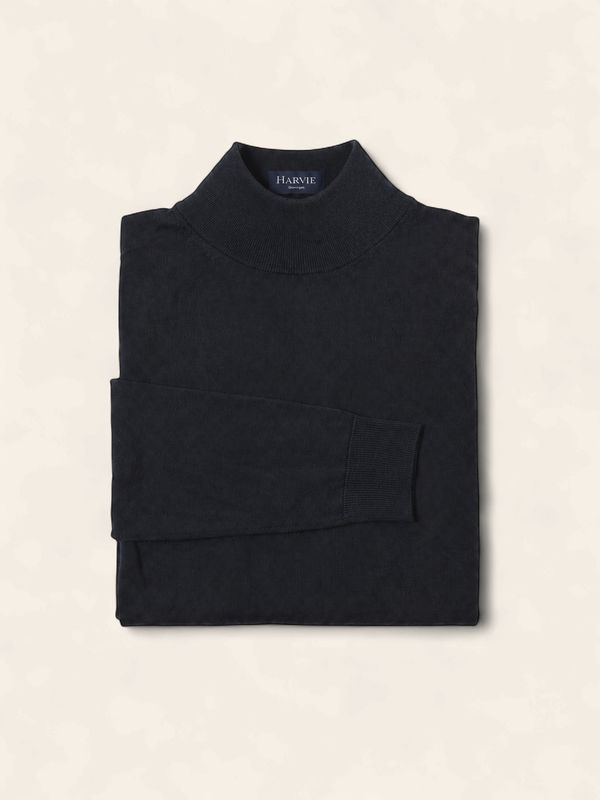 Harvie Blue Label – Turtle neck merino | Navy