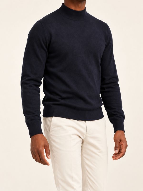 Harvie Blue Label – Turtle neck merino | Navy