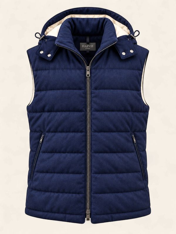 Harvie Blue Label – Flannel bodywarmer Drago | Navy