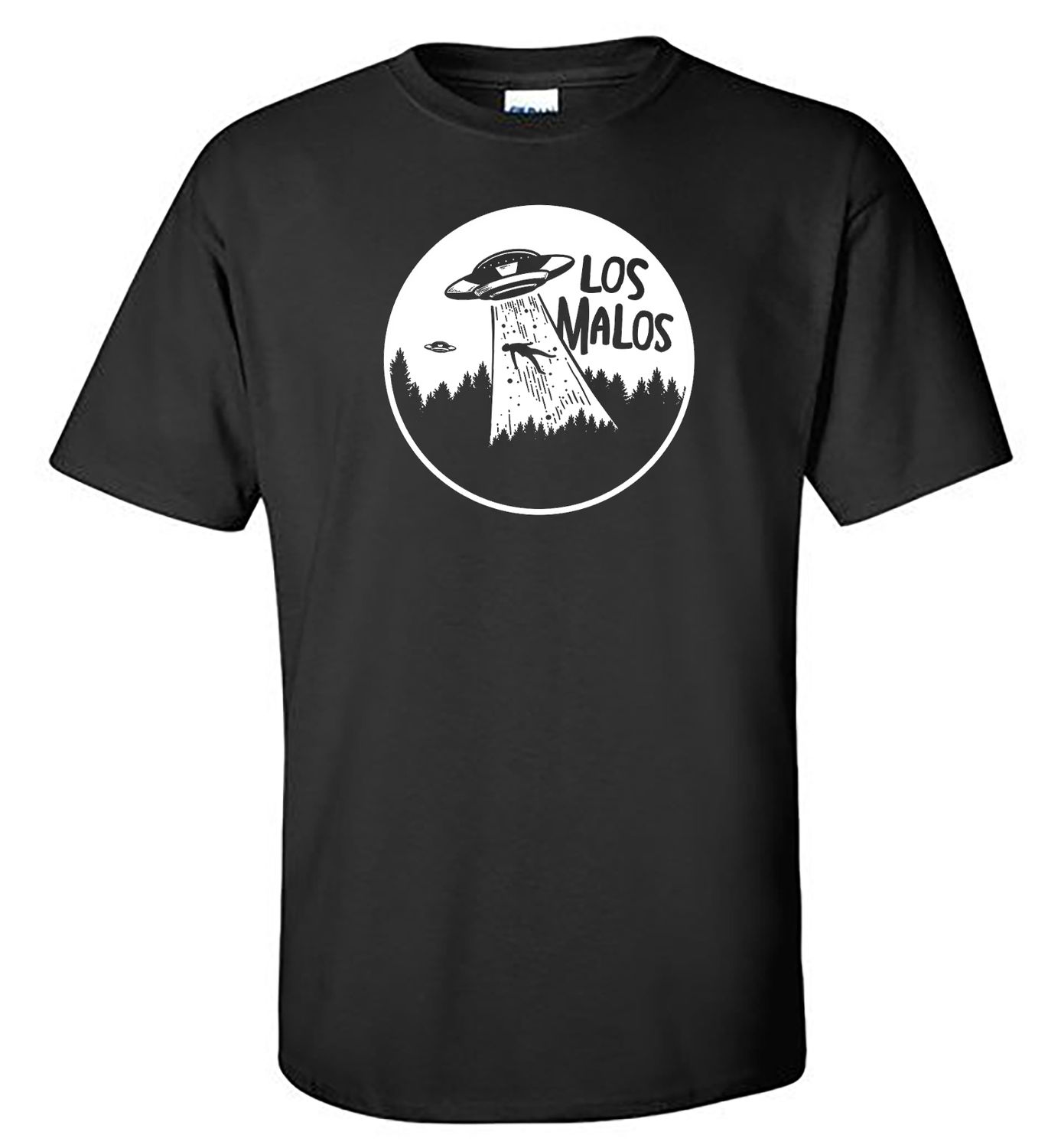 Los Malos Flying Saucer Black T-Shirt